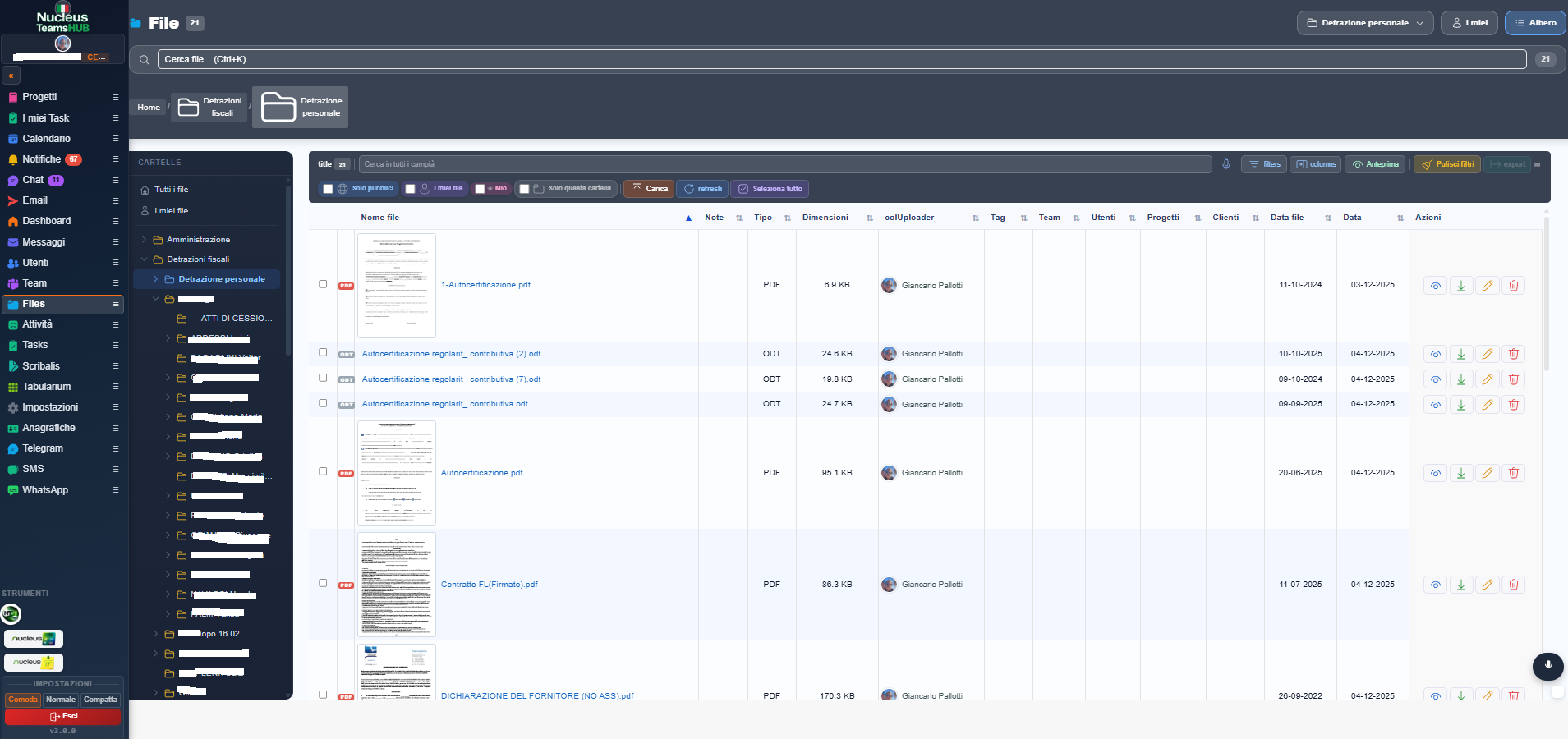 NucleusTeamsHUB File — gestione documenti